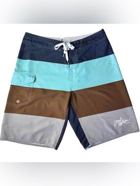 Local Motion Men's Multicolor Stripe Hybrid Board Shorts